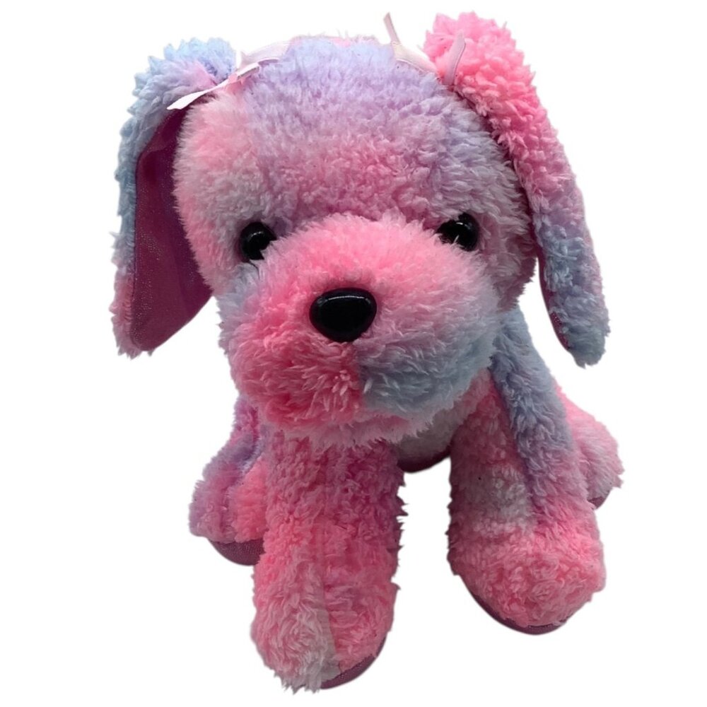 Puppy Dog Plush Stuffed Animal‎ Purse Chain Strap Zip Open 9" Multicolor